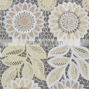 quality elegant floral printed white decorating PVC lace table cloth
