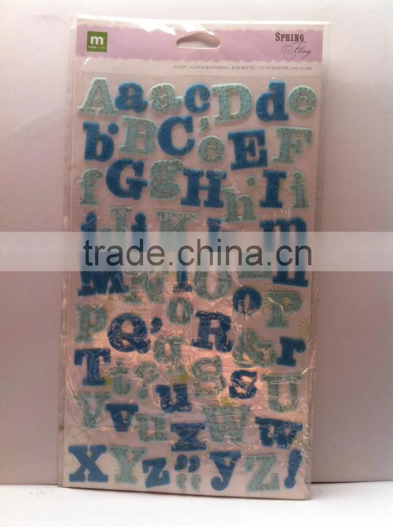 Hot selling alphabet sticker paper,sticker paper,removable sticker paper