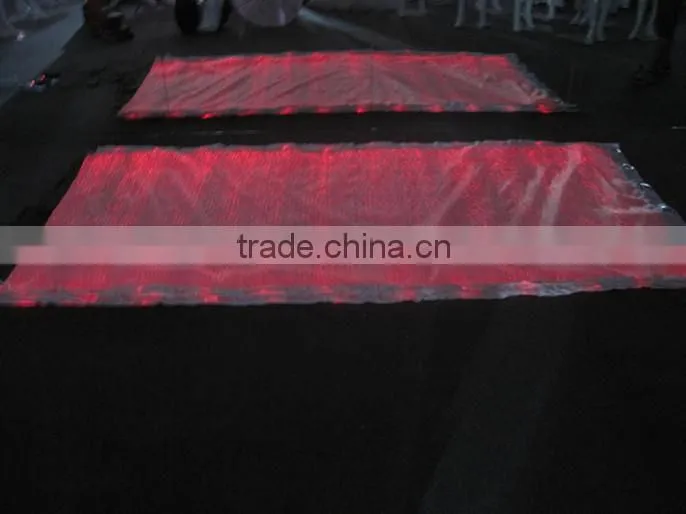 luminescent glow in the dark material shiny polyester fiber optics fabric