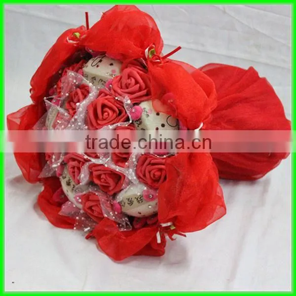 hot sale red plush flower bouquet