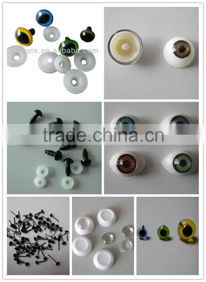 acrylic oval plastic doll eyes with eyelashes