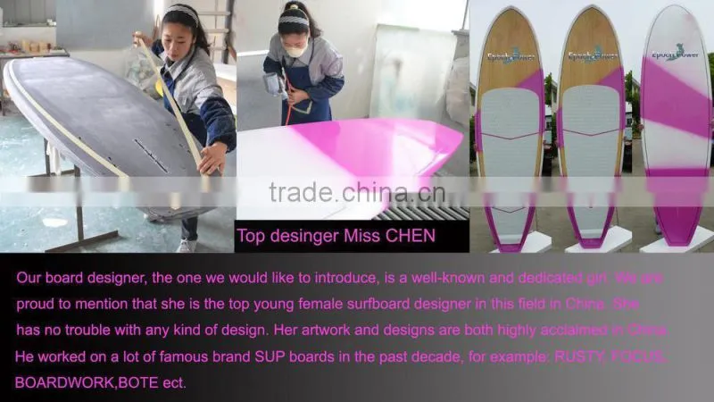 2015 Hot sale half bamboo sup stand up paddle board surfboard