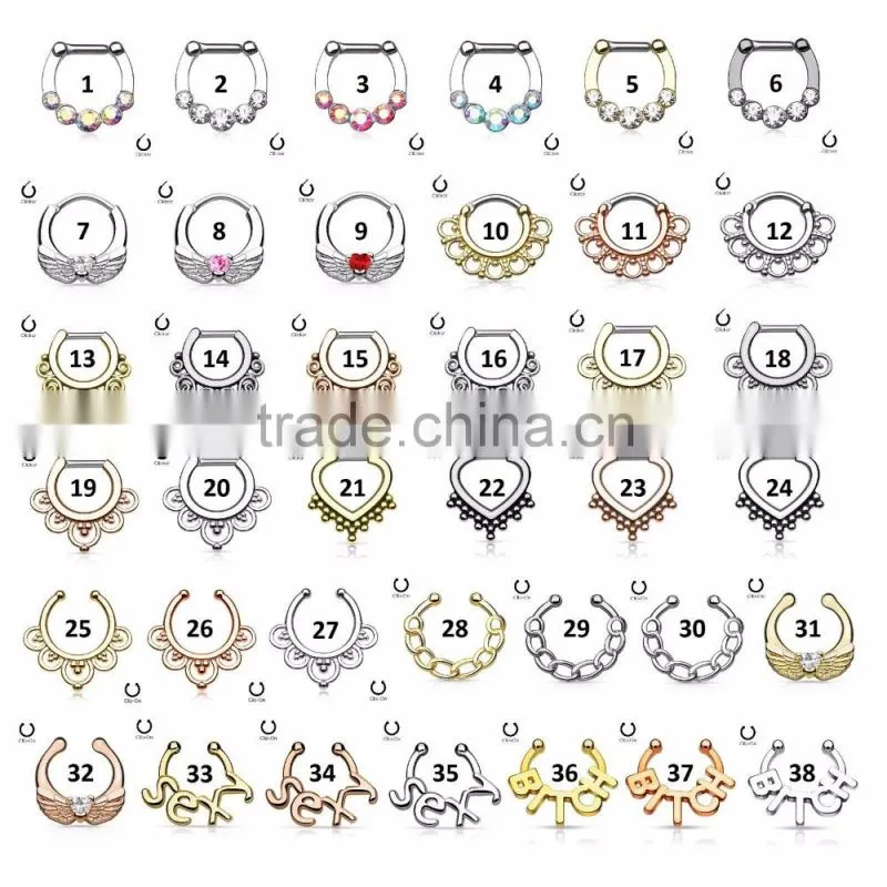 Surgical Steel Septum Clicker Nose RIngs