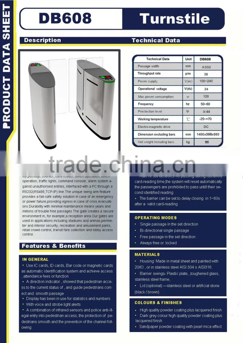 Access Controller Sliding Gate,ID Card Reader Turnstile Gate,Sliding Gate
