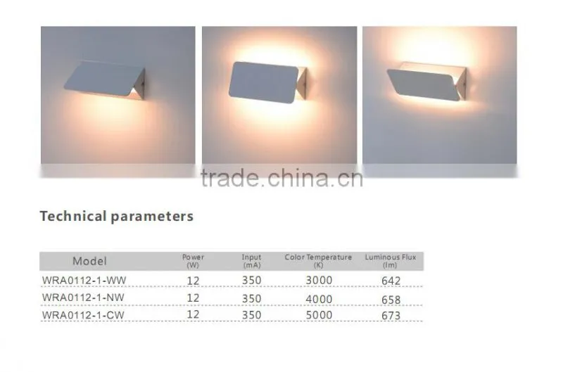 12w adjustable indoor led wall washer light