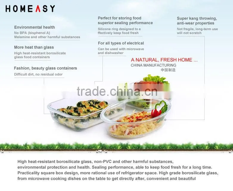 heat resistant glass microwave baking pan