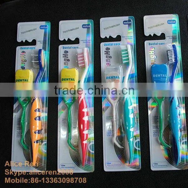 tooth brush kit with dental floss and dental floss pick