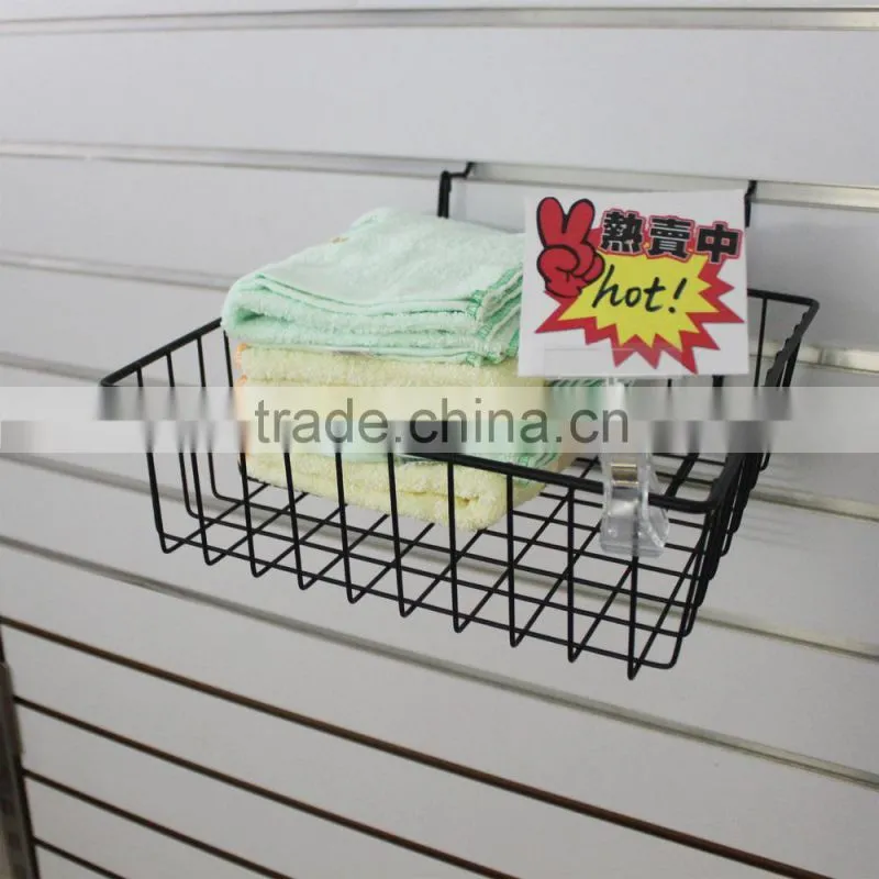 Slatwall metal hanging wire mesh basket