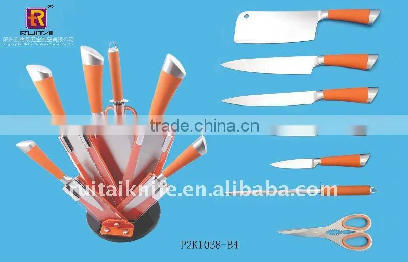 High quality stainless steel kitchen knife set with acrylic block