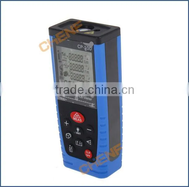 Newest Design Portable Digital LCD Retail package Yellow / Blue 100m(328ft) Laser Range Finder Rangefinder