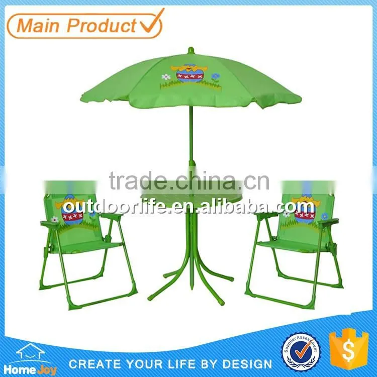 Garden Furniture Set 2 Chair Outdoor Folding Kids Table and Chair With Umbrella