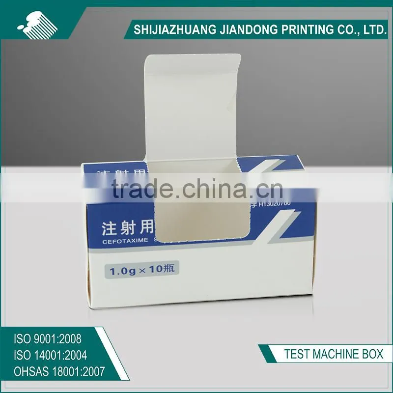 Special paper box for injection bottle use