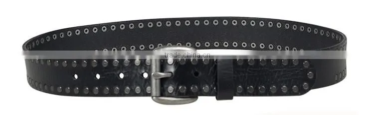 Customized rivets cow leaher belt for men