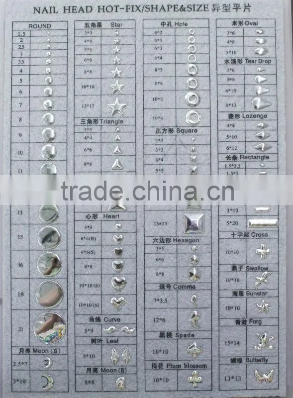 2014 new design korean hotfix nailheads navette /horse eye iron on studs 4x8mm