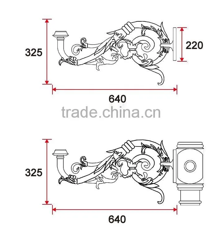 D114 Outdoor Street Light Wall Lamp Antique Light Arm