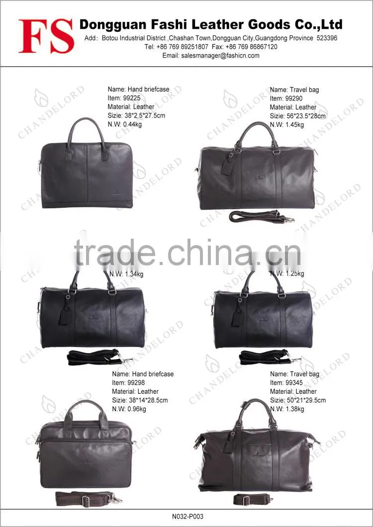 Nice design perfect genuine leather travel bag