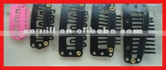 wholesale snap clips 9 teeths black clips hair extension snap clips
