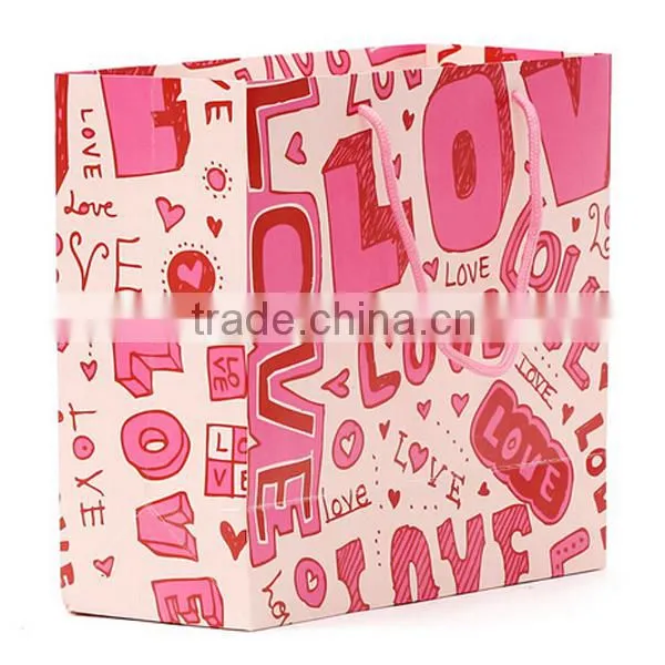 Pink Love Paper Bag For Gift