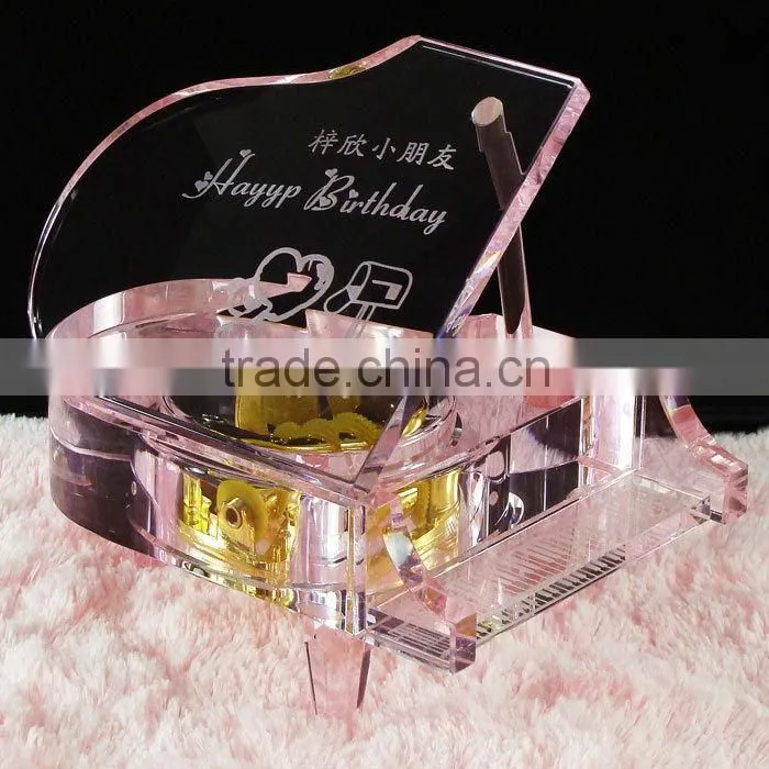 beautiful blue crystal musical instrument for birthday gift and decoration favors