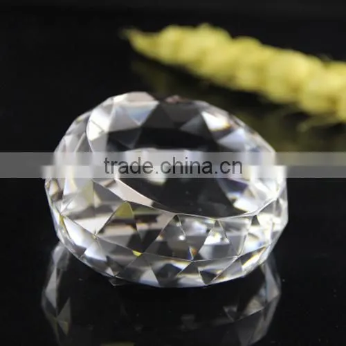 Clear Faceted Crystal Paperweight for Office OSM032