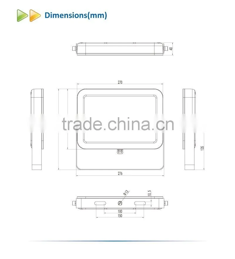 2016 High lumen ADC12 aluminum material 50w IPAD led flood light