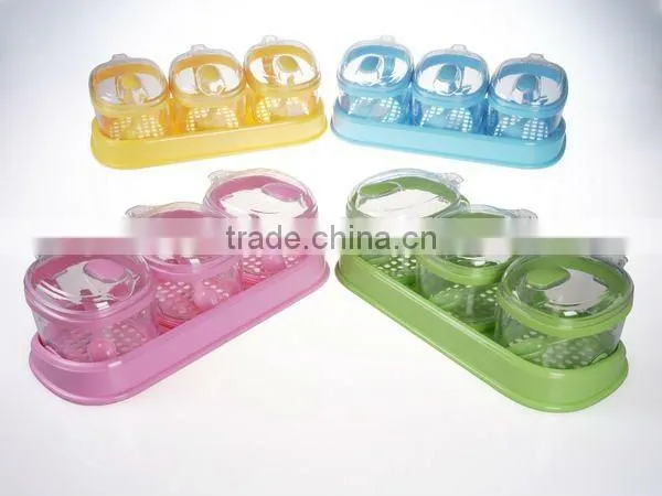 A085 new kitchen utensil plastic spice jar set fot sugar salt (3 box)