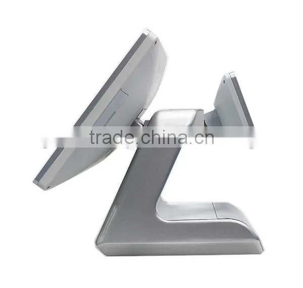 Silver color 15inch Supermarket All in One Touch Screen POS System with Aluminum alloy casing