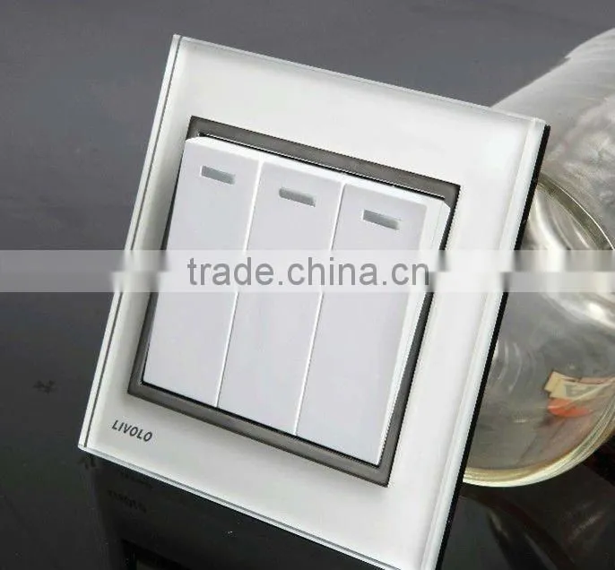 ivory high-grade square glass switch panel