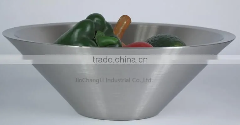 2016 Elegant designs stainless steel double wall fruit dish