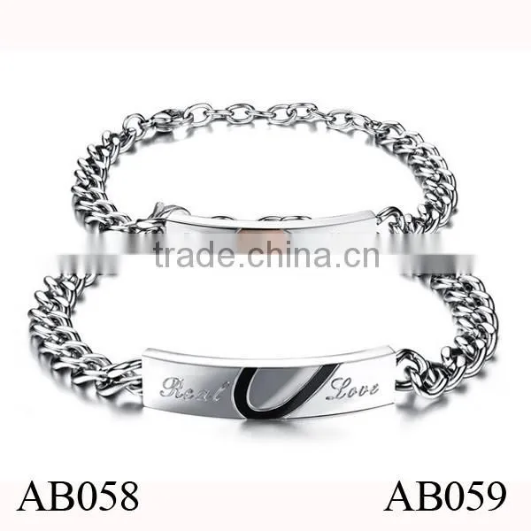 Cheap Wholesale Make Your Own Fashion Men's Stainless Steel Bracelet For Couples