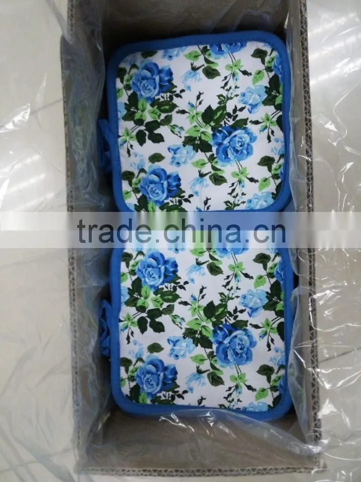 printed cotton kitchen apron set pot holder oven mitten apron set with rooster design