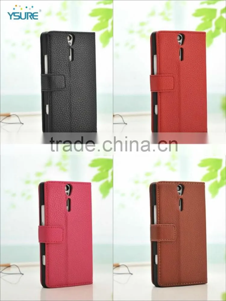Wallet Stand Leather case for Sony LT26i (Xperia S) Multi-color