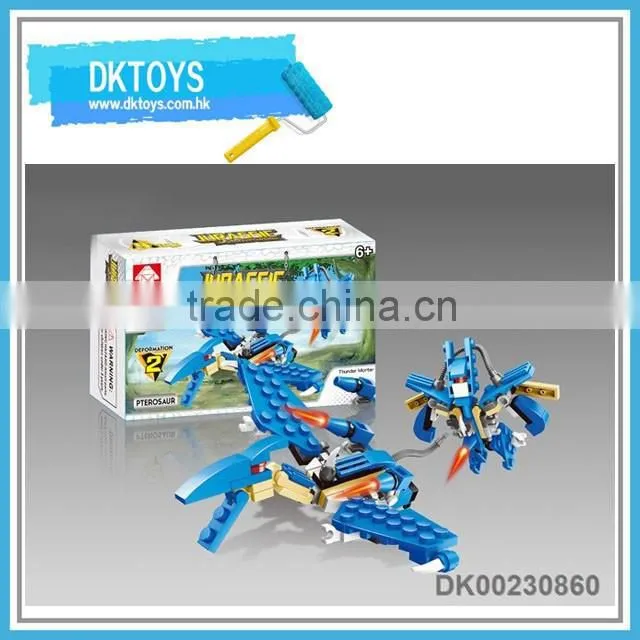 Educational DIY plastic material dinosaur building block toy