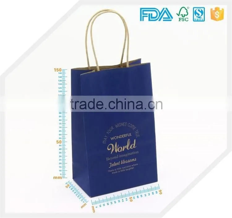 Beautiful Biodegradable brand logo print paper gift bag