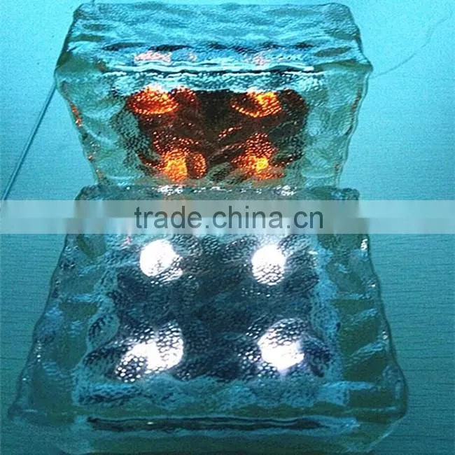 10*10*5CM 4LED brightness elegant led solar ice underground brick light