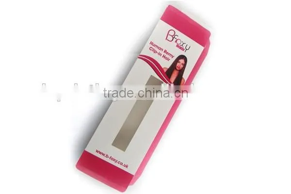 Simply design high quality custom cheap hair extension folding box with window made in shanghai