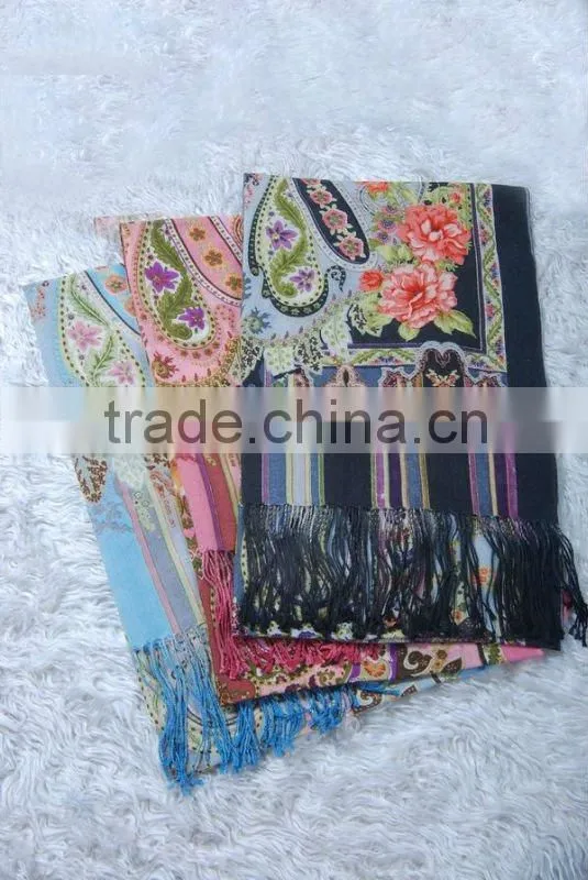 wool printed pashmina