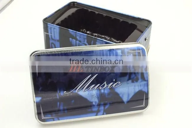 Metal Dome Lid Music Tin Boxes with House Shape