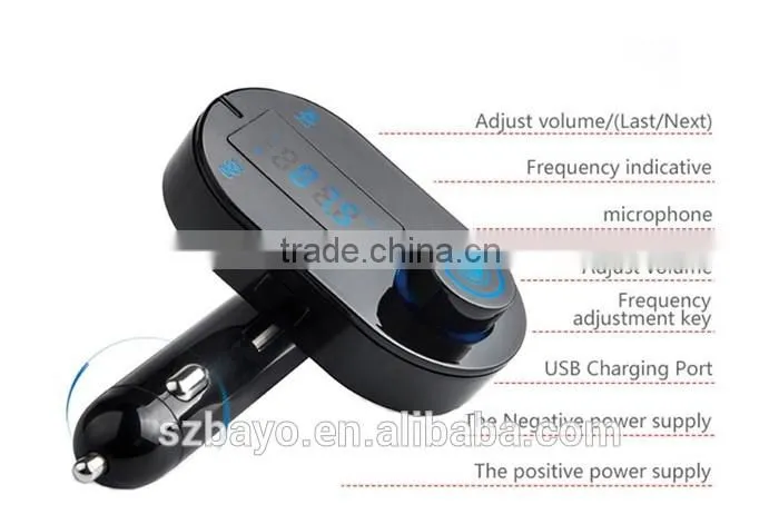bluetooth car mp3 player with Blue led light