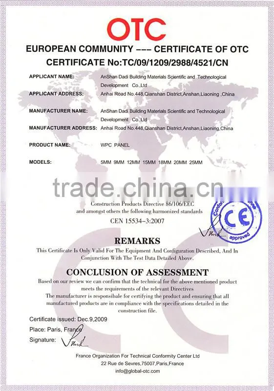 The raw materials for making WPC products and Steel Section