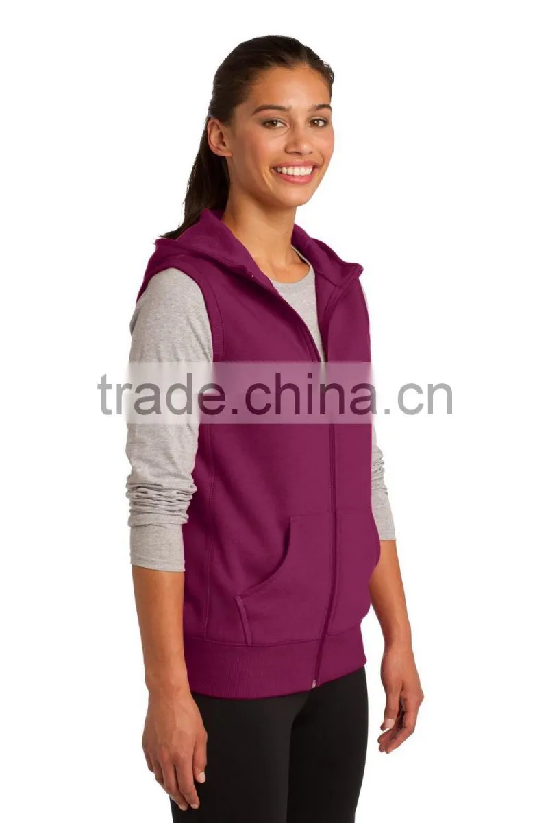 Women sports jacket vest with hood