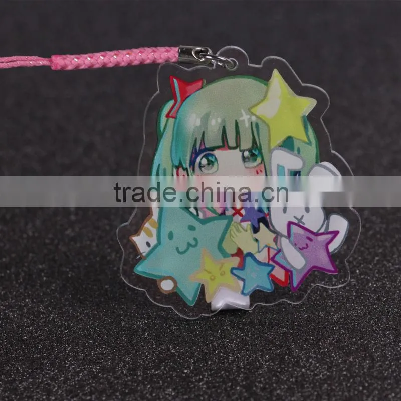 Factory direct sale cheap custom transparent plastic clear key chain for promotion