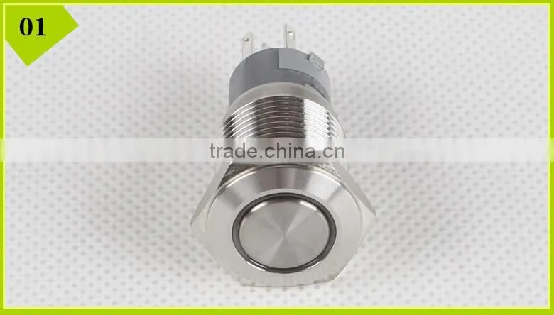 Power Symbol 16MM 12V/24V LED Momentary Horn Button Metal Switch