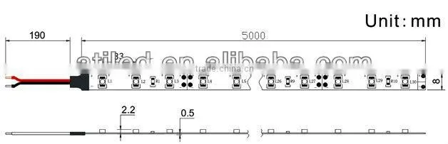 SMD 3528 flexible led strip cold white color