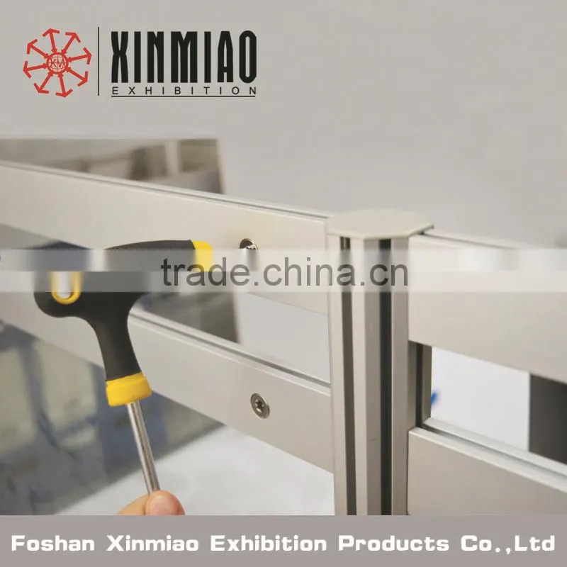 Hot sale Aluminum Curved Solid surface Reception Desk for Exhibition display