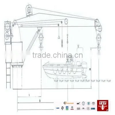 Marine Gravity Luffing Arm Type Davit