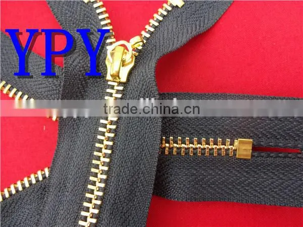 gold teeth metal zipper ,custom zipper pulls