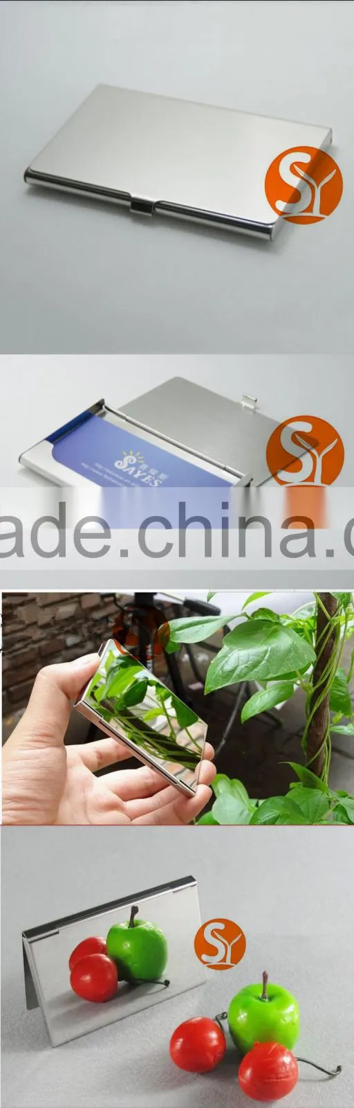 2015 New product ladies favorate red /pink/purple color leather id /name card holder with concise design