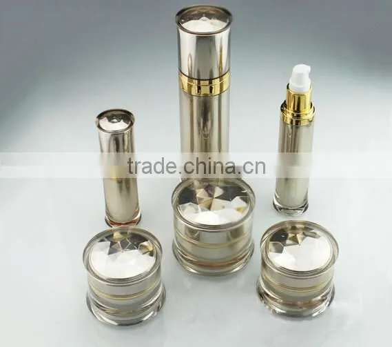 Fashion acrylic lotion bottle 120ml cosmetic packaging plastic bottle silver color