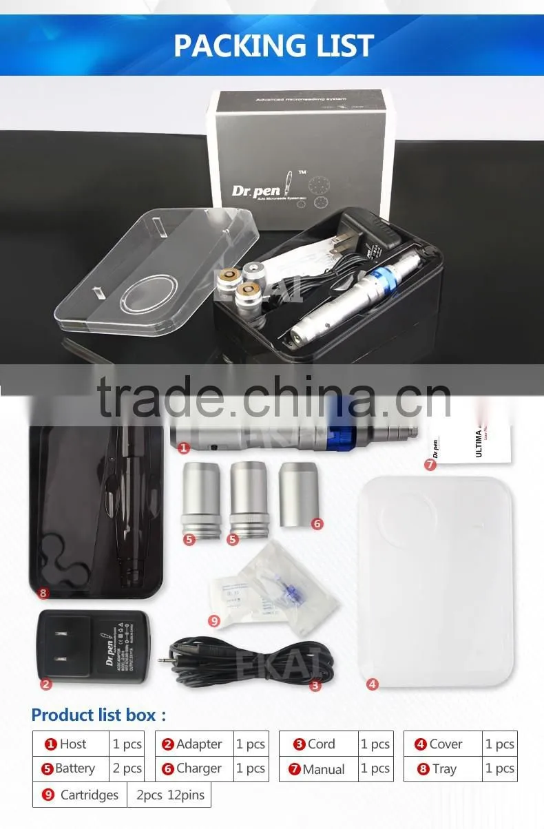 Wireless Derma pen Dr.pen Ultima A6 Microneedle pen derma stamp needle cartridge Newest 2016